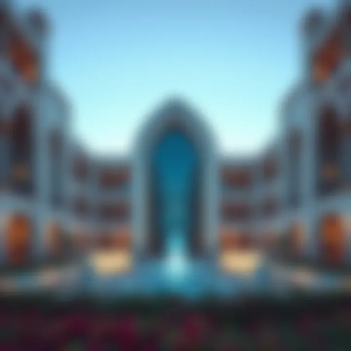 Architectural Marvel of Pavilion Jumeirah Islands Stunning architectural facade of Pavilion Jumeirah Islands