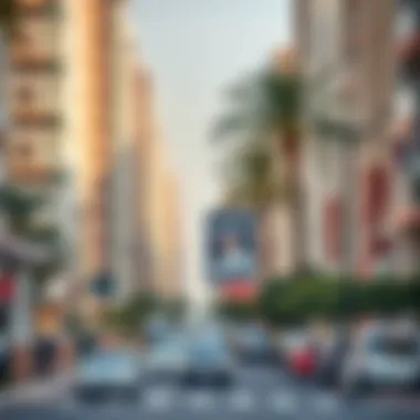 Living in Dubai: A Look into Popular Neighborhoods A vibrant neighborhood in Dubai with bustling streets and residential buildings