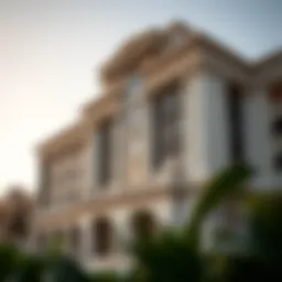 Luxurious facade of the Elysian Mansion showcasing architectural grandeur