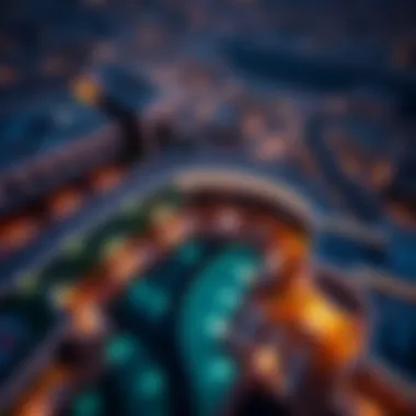 Aerial View of Luxury Penthouse Club Stunning aerial view of a luxurious penthouse club in Dubai showcasing modern architecture