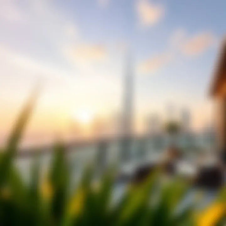 Skyline Serenity from a Luxurious Penthouse Breathtaking views of the Dubai skyline from a penthouse terrace