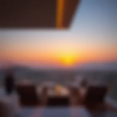 Beautiful sunset view from a terrace in The Valley