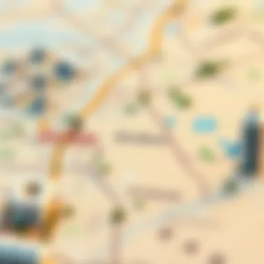 Dubai Neighborhoods and House Prices Map highlighting different neighborhoods in Dubai with varying house prices
