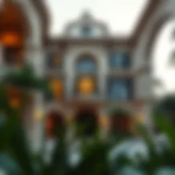 Stunning villa architecture showcasing intricate design elements