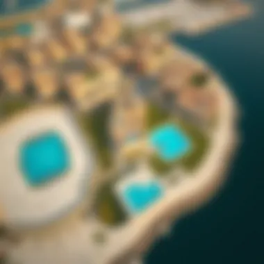 Aerial view of Jubail Island showcasing property layout