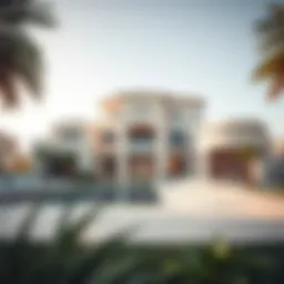 Luxurious villa exteriors on Jubail Island