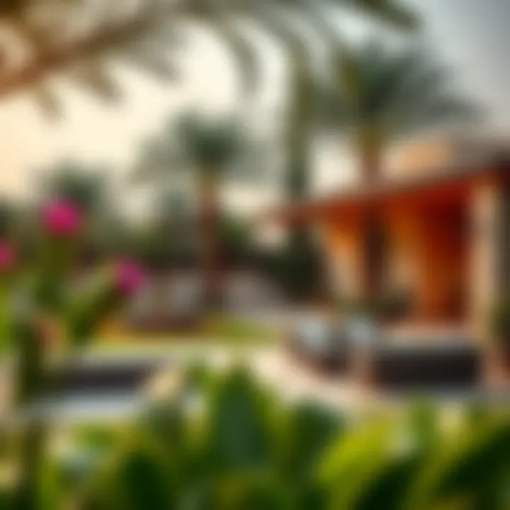 Beautiful garden and outdoor amenities of a villa
