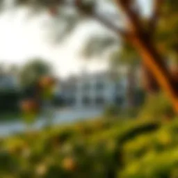 Stunning exterior view of Whispering Pines villas surrounded by lush greenery